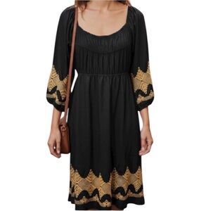 UNCLE FRANk ANTHROPOLOGIE BOHEMIAN DRESS Dark Blue  Size Small